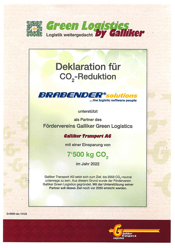 Zertifikat Galliker Green